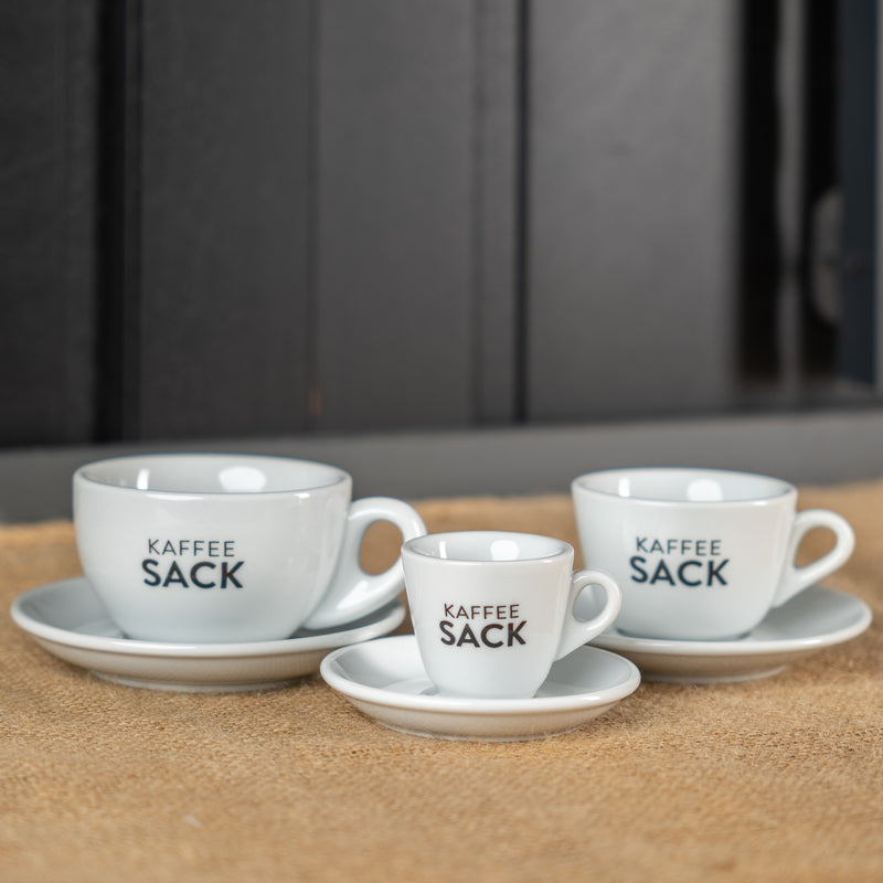 Katschupino Tasse + Untertasse - Kaffeesack. Die Rösterei