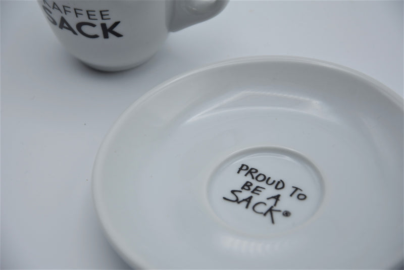 Espressotasse + Untertasse - Kaffeesack. Die Rösterei