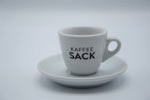 Espressotasse + Untertasse - Kaffeesack. Die Rösterei